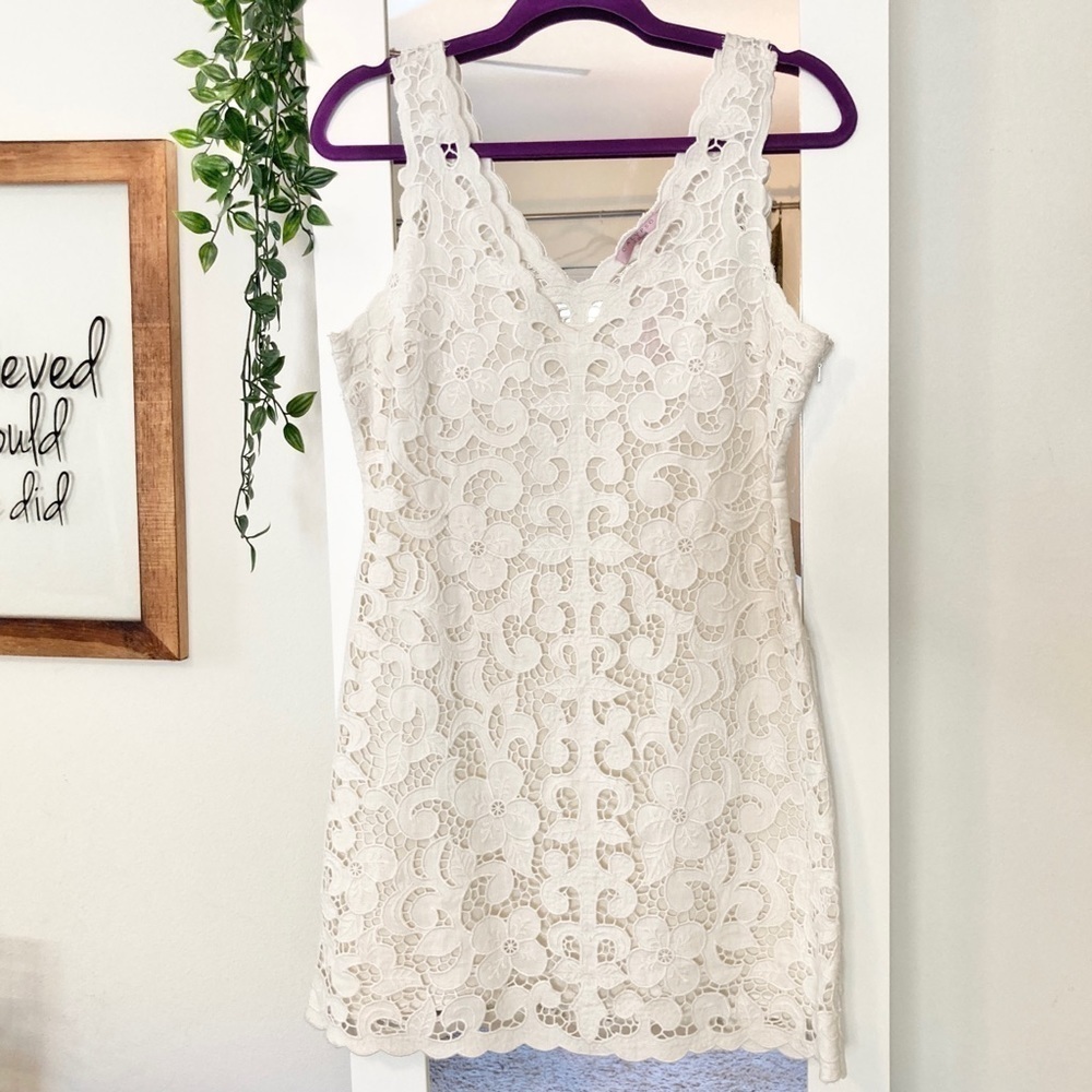 Calypso St. Barth Kagami Linen Lace Eyelet Wedding Dress NWT Women’s Medium